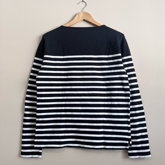 100% Cotton Knitted Sailor Breton Stripe Shirt Muji Unisex Boatneck Longsleeve - Picture 6 of 10